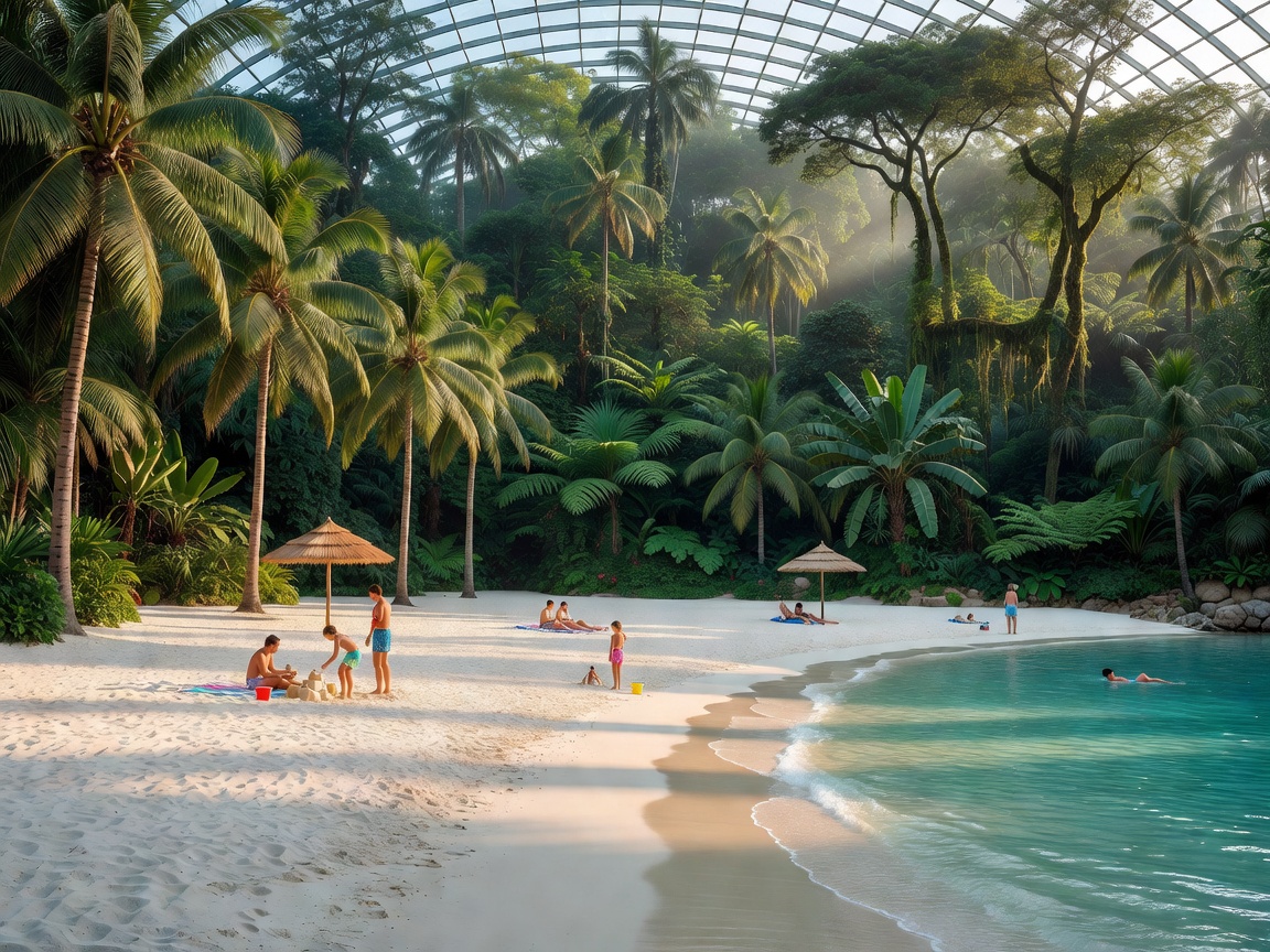 Tropical Islands Germany massive South Sea beach and indoor rainforest